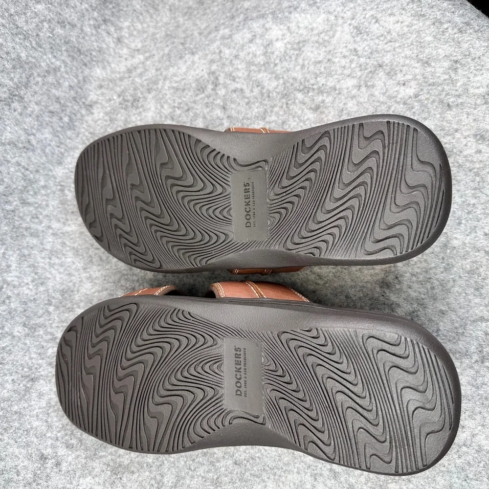 Dockers Sunland Mens Size 12 Chestnut Memory Foam Slide Sandals Casual Shoes New